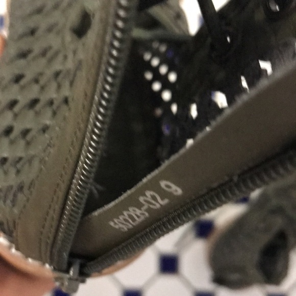 New Free People Lahaina Woven Heels Green 9 - Picture 13 of 16